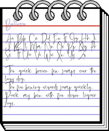 Belleson Regular animated font preview