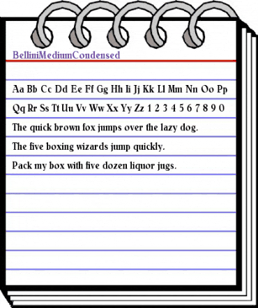 BelliniMediumCondensed Regular animated font preview