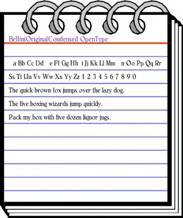 BelliniOriginalCondensed Regular animated font preview