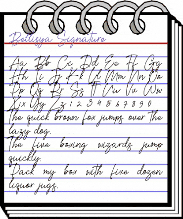 Bellisya Signature Regular animated font preview