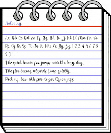 Beloving Regular animated font preview