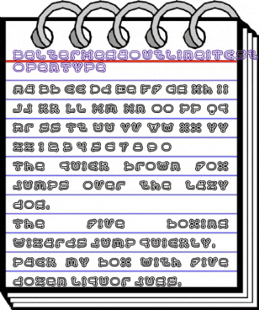 Belter Mega Outline ITC Std Regular animated font preview
