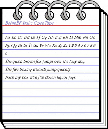 BelweEF-Italic Regular animated font preview