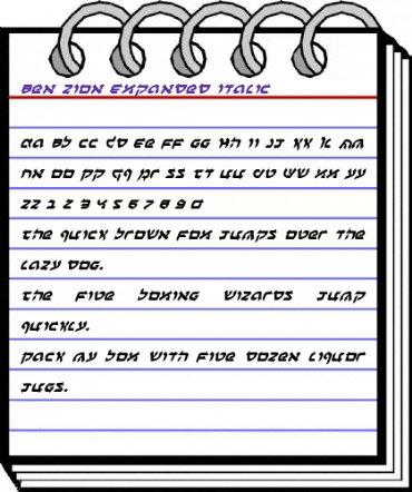 Ben-Zion Expanded Italic Expanded Italic animated font preview