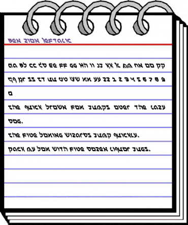 Ben-Zion Leftalic Italic animated font preview Ben-Zion Leftalic Italic animated font preview
