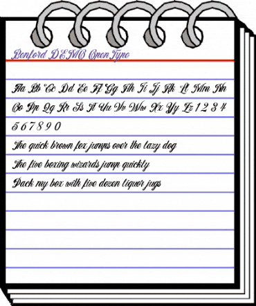 Benford DEMO Script animated font preview Benford DEMO Script animated font preview