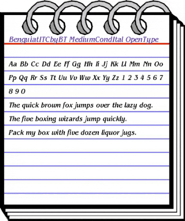 ITC Benguiat Medium Condensed Italic animated font preview