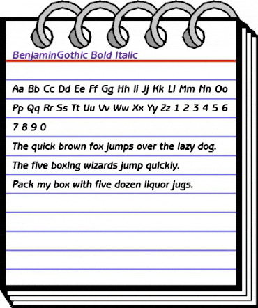 BenjaminGothic Bold Italic animated font preview BenjaminGothic Bold Italic animated font preview