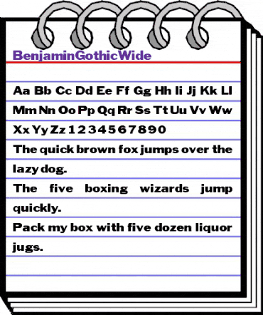 BenjaminGothicWide Regular animated font preview