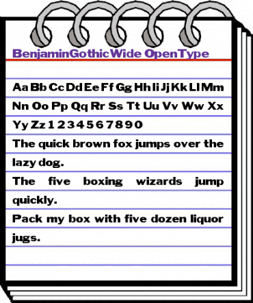 BenjaminGothicWide Regular animated font preview