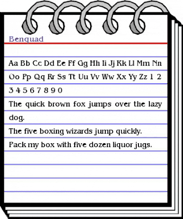 Benquad Normal animated font preview