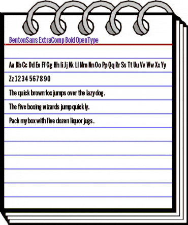 BentonSans ExtraComp Bold Regular animated font preview