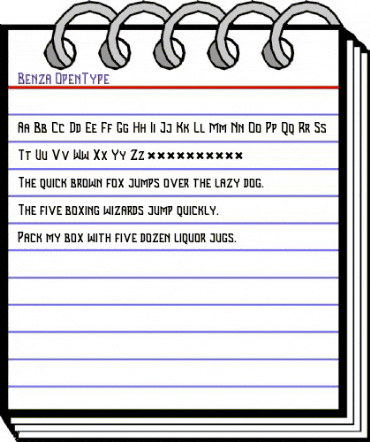 Benza Regular animated font preview