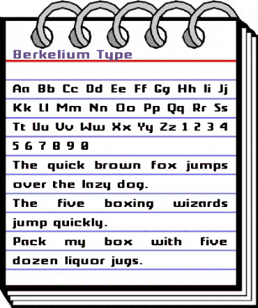 Berkelium Type Regular animated font preview