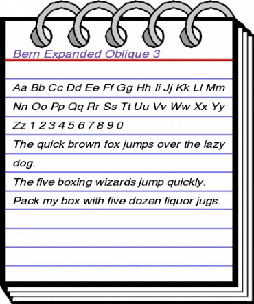 Bern Expanded Oblique  3 Regular animated font preview