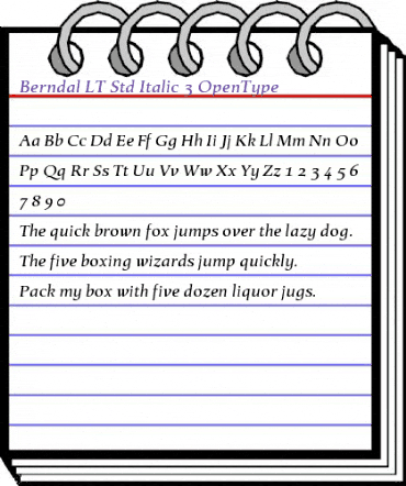 Berndal LT Std Italic Regular animated font preview Berndal LT Std Italic Regular animated font preview