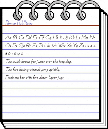 Bernie BoldItalic animated font preview
