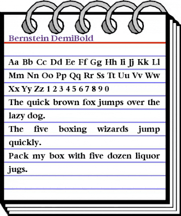 Bernstein-DemiBold Regular animated font preview