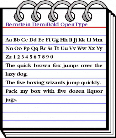 Bernstein-DemiBold Regular animated font preview