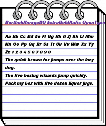 Berthold Imago BQ Regular animated font preview Berthold Imago BQ Regular animated font preview