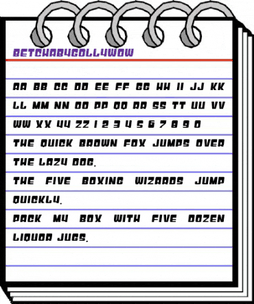 BetchaByGollyWow Regular animated font preview