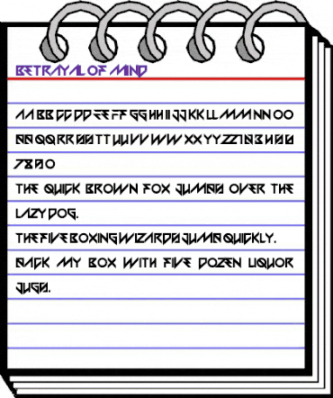 Betrayal of Mind Regular animated font preview