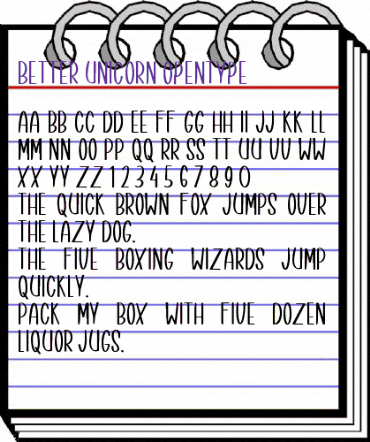 Better Unicorn Regular animated font preview
