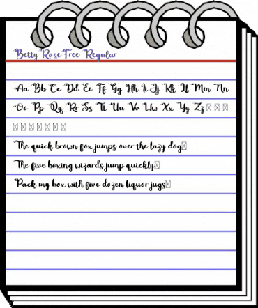 Betty Rose Free Regular animated font preview