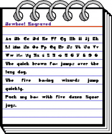 Bewheel Engraved Regular animated font preview