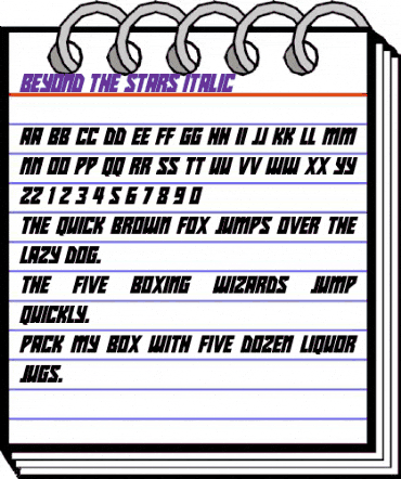 Beyond The Stars Italic animated font preview Beyond The Stars Italic animated font preview