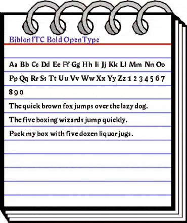 Biblon ITC Bold animated font preview Biblon ITC Bold animated font preview