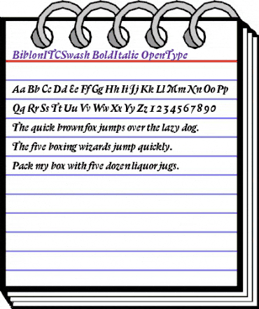 Biblon ITC Swash Bold Italic animated font preview