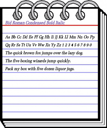 Bid Roman Condensed Bold Italic animated font preview Bid Roman Condensed Bold Italic animated font preview