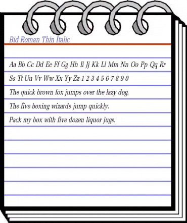 Bid Roman Thin Italic animated font preview Bid Roman Thin Italic animated font preview