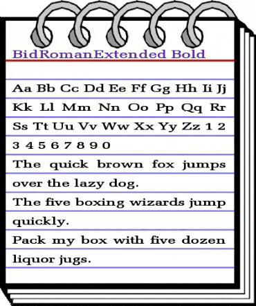 BidRomanExtended Bold animated font preview