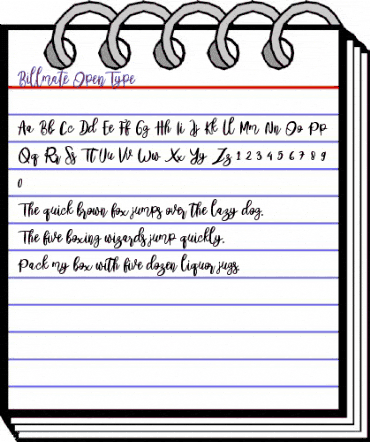 Billmate Regular animated font preview