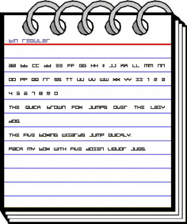 BIN Regular Regular animated font preview BIN Regular Regular animated font preview