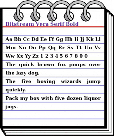 Bitstream Vera Serif Bold animated font preview