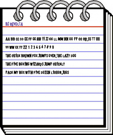 BJ REVOLTA Regular animated font preview BJ REVOLTA Regular animated font preview