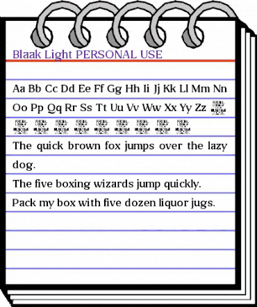 Blaak Light PERSONAL USE Regular animated font preview Blaak Light PERSONAL USE Regular animated font preview