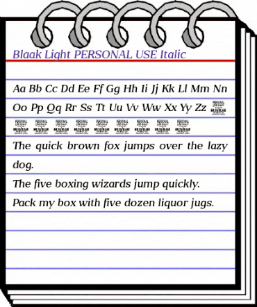 Blaak Light PERSONAL USE Italic animated font preview Blaak Light PERSONAL USE Italic animated font preview