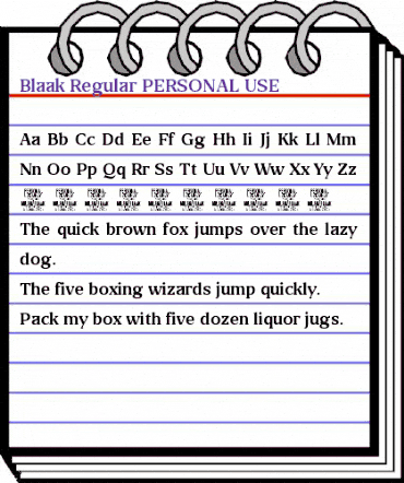 Blaak Regular PERSONAL USE Regular animated font preview