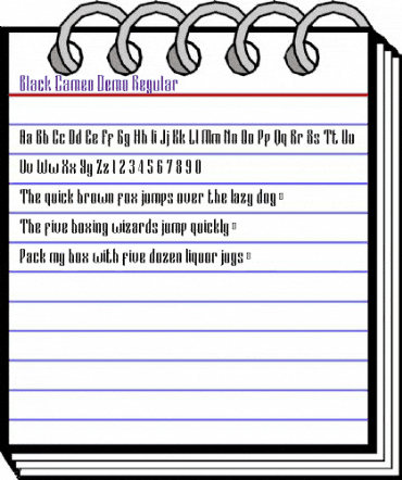 Black Cameo Demo Regular animated font preview