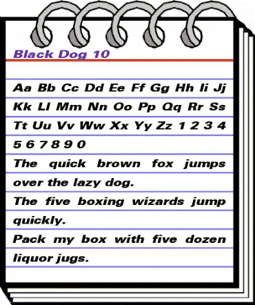 Black Dog 10 Regular animated font preview