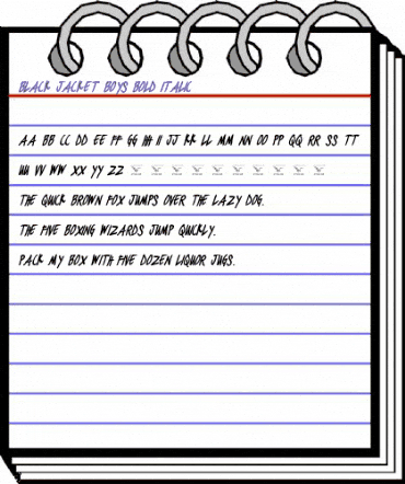 black jacket boys Bold Italic animated font preview