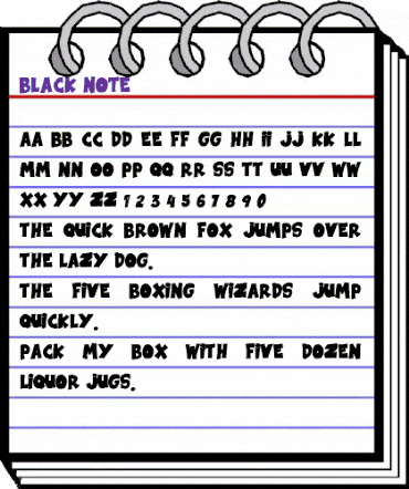 Black Note Regular animated font preview