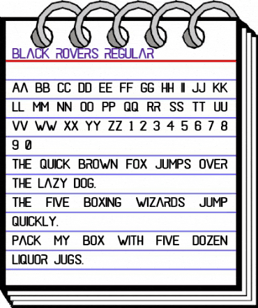 black rovers regular animated font preview