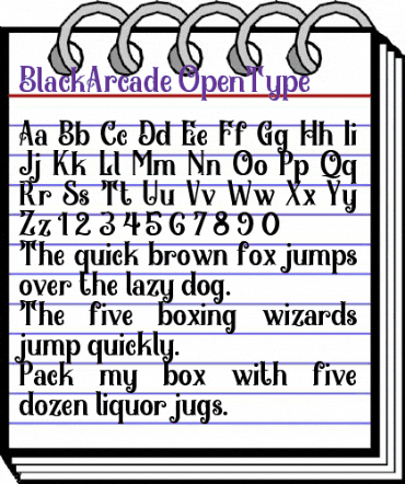 Black Arcade Regular animated font preview
