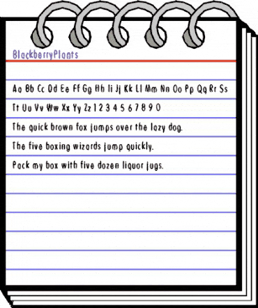 BlackberryPlants Regular animated font preview