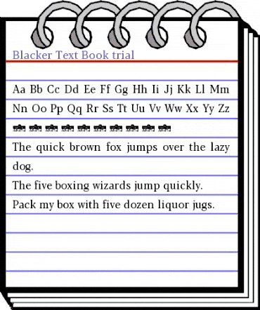 Blacker Text Book animated font preview